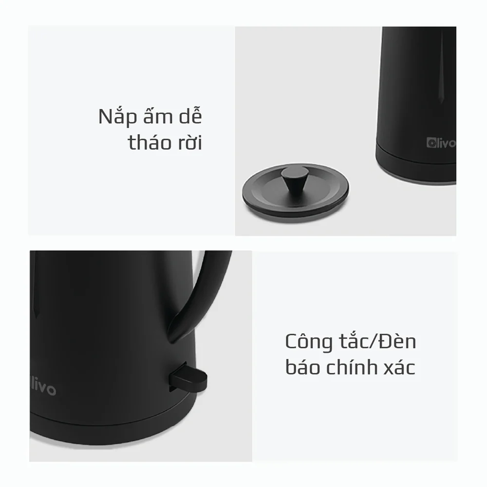 Ấm Siêu Tốc OLIVO EK207– Bộ Điều Khiển Strix Siêu Bền, Dung Tích 1.7L-2000W - Ảnh 11