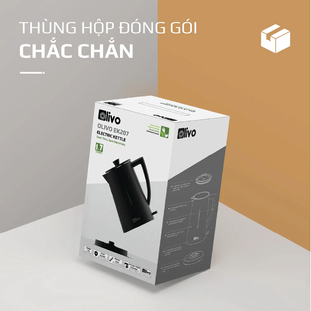 Ấm Siêu Tốc OLIVO EK207– Bộ Điều Khiển Strix Siêu Bền, Dung Tích 1.7L-2000W - Ảnh 12