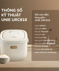 Alternative view of Nồi cơm điện lòng gốm cao cấp UNIE URC818, dung tích 1,8L