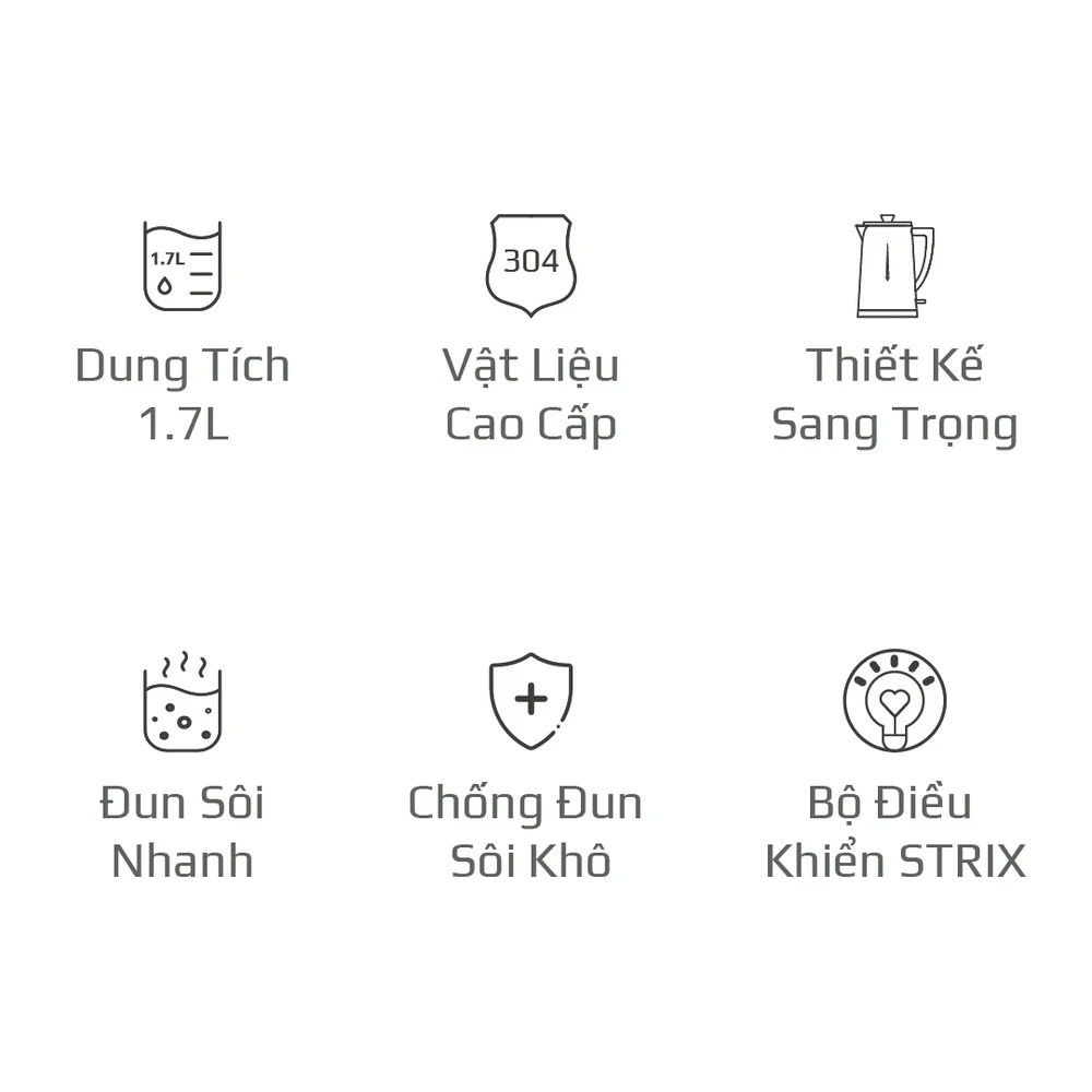 Ấm Siêu Tốc OLIVO EK207– Bộ Điều Khiển Strix Siêu Bền, Dung Tích 1.7L-2000W - Ảnh 2
