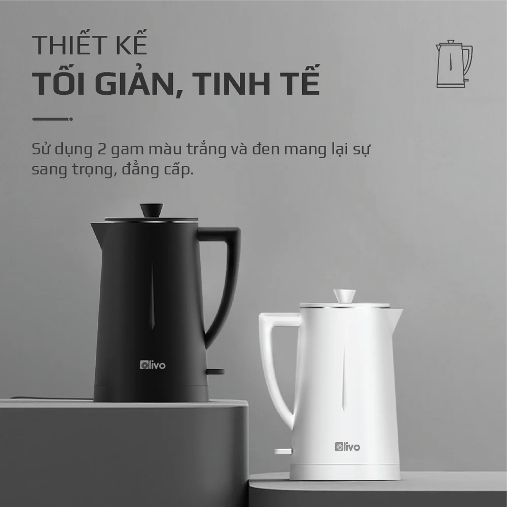 Ấm Siêu Tốc OLIVO EK207– Bộ Điều Khiển Strix Siêu Bền, Dung Tích 1.7L-2000W - Ảnh 3