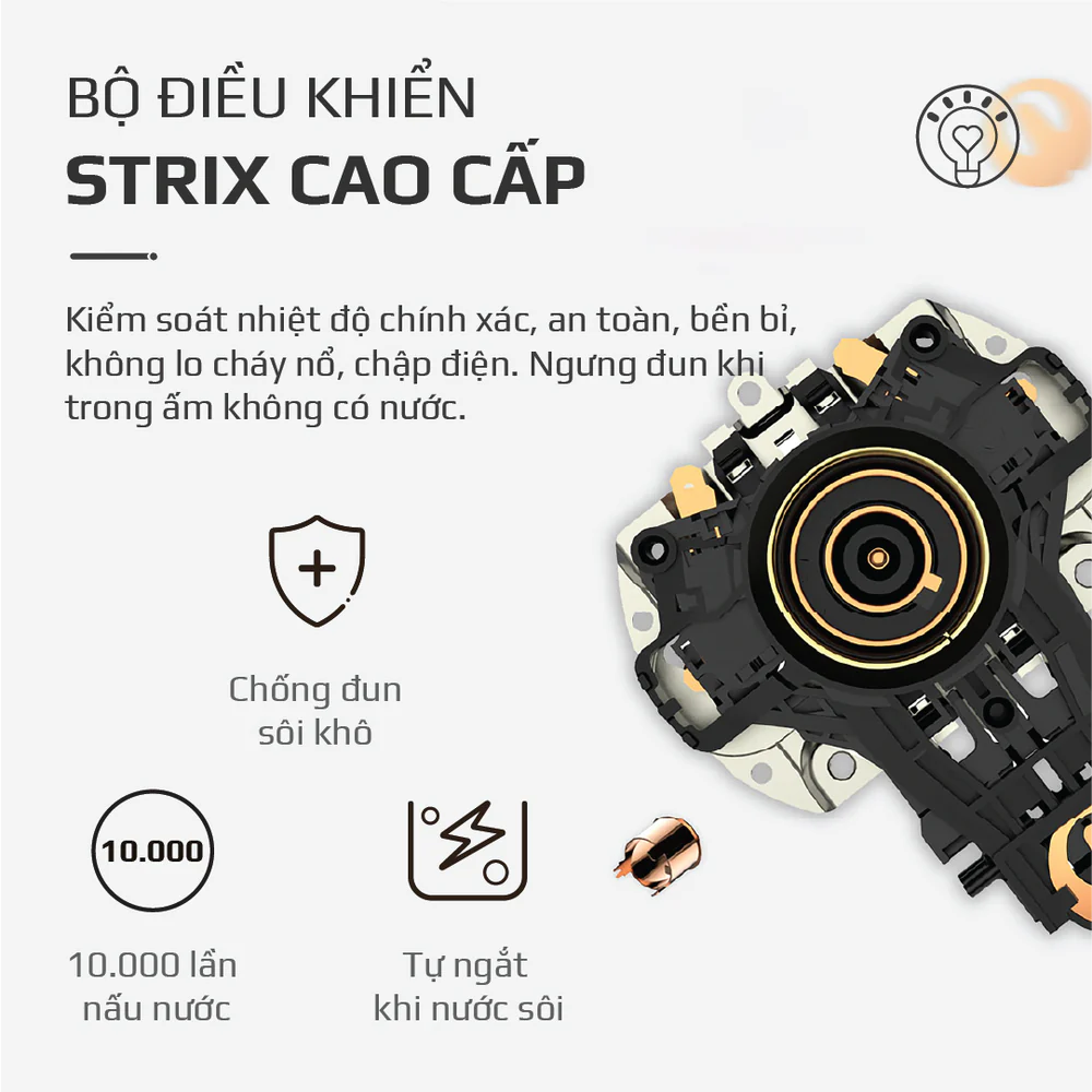 Ấm Siêu Tốc OLIVO EK207– Bộ Điều Khiển Strix Siêu Bền, Dung Tích 1.7L-2000W - Ảnh 5