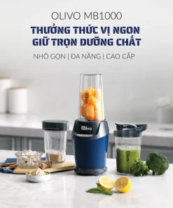 Alternative view of Máy Xay Sinh Tố OLIVO MB1000 – 3 Cốc Xay Linh Hoạt, Xay Đá, Smoothie, Đồ Ăn Dặm, Công Suất 1000W