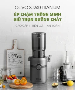 Alternative view of Máy Ép Chậm OLIVO SJ240 – Phiên Bản Giới Hạn Màu Titanium, Khoang Ép Lớn, Ép Đa Năng Trái Cây Rau Củ