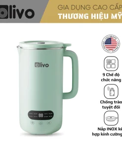 Máy Xay Nấu Đa Năng OLIVO CB1000 – Dung Tích 1L, Nắp INOX Kính Cường Lực, 9 Chế Độ, Chống Trào Tuyệt Đối