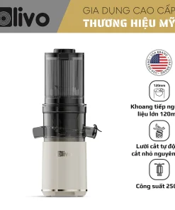 Máy Ép Chậm OLIVO SJ2000 – Khoang Tiếp Lớn, Củ Ép Lưỡi Cắt Thông Minh, Thiết Kế Sang Trọng