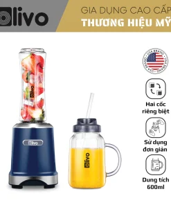 Máy Xay Sinh Tố OLIVO MB300 – 2 Cốc Linh Hoạt, Xay Đá Bào, Sinh Tố, Smoothie – Dung Tích 600ML