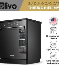Máy Rửa Bát OLIVO DW18 – 3 Giỏ Linh Hoạt – Tải Trọng 18 Bộ Bát Đĩa – Sấy Turbo EcoDry – Rửa Hydro360 Wash -16 Chương Trình – Khử Khuẩn UV