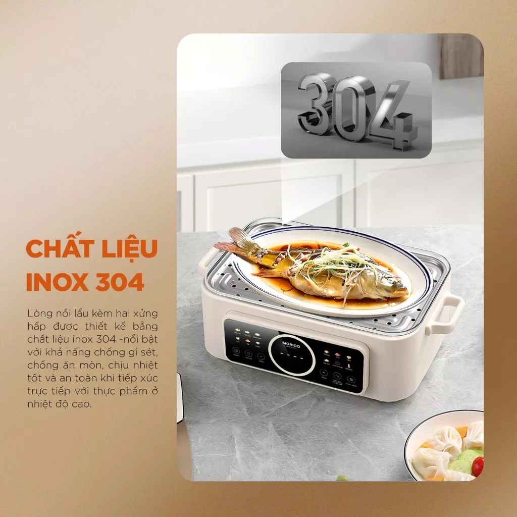 Nồi lẩu hấp đa năng MORICO MS508 - Ảnh 8